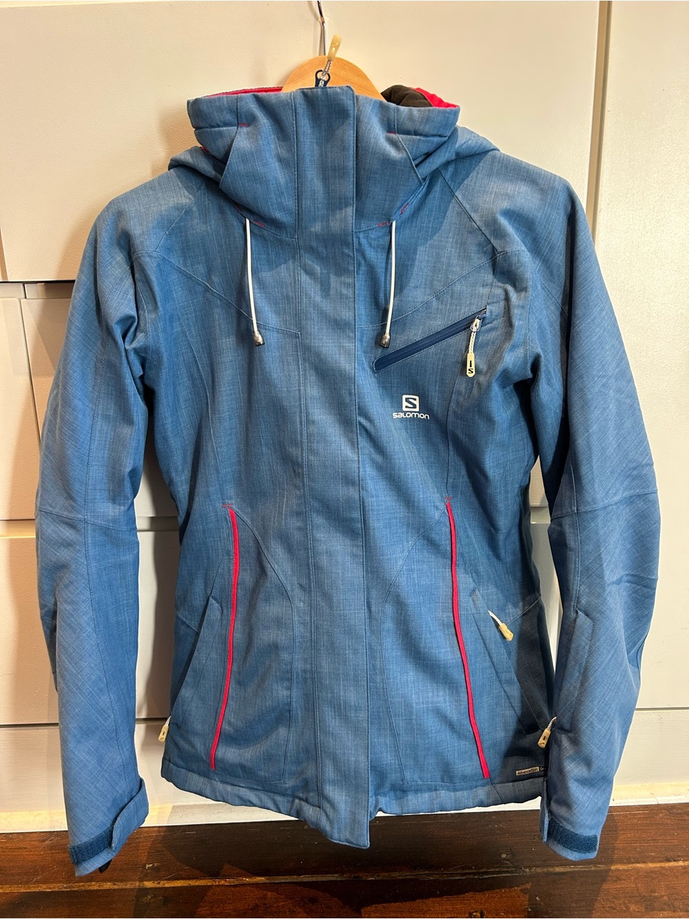 Salomon Women's Blue Hooded Ski Jacket